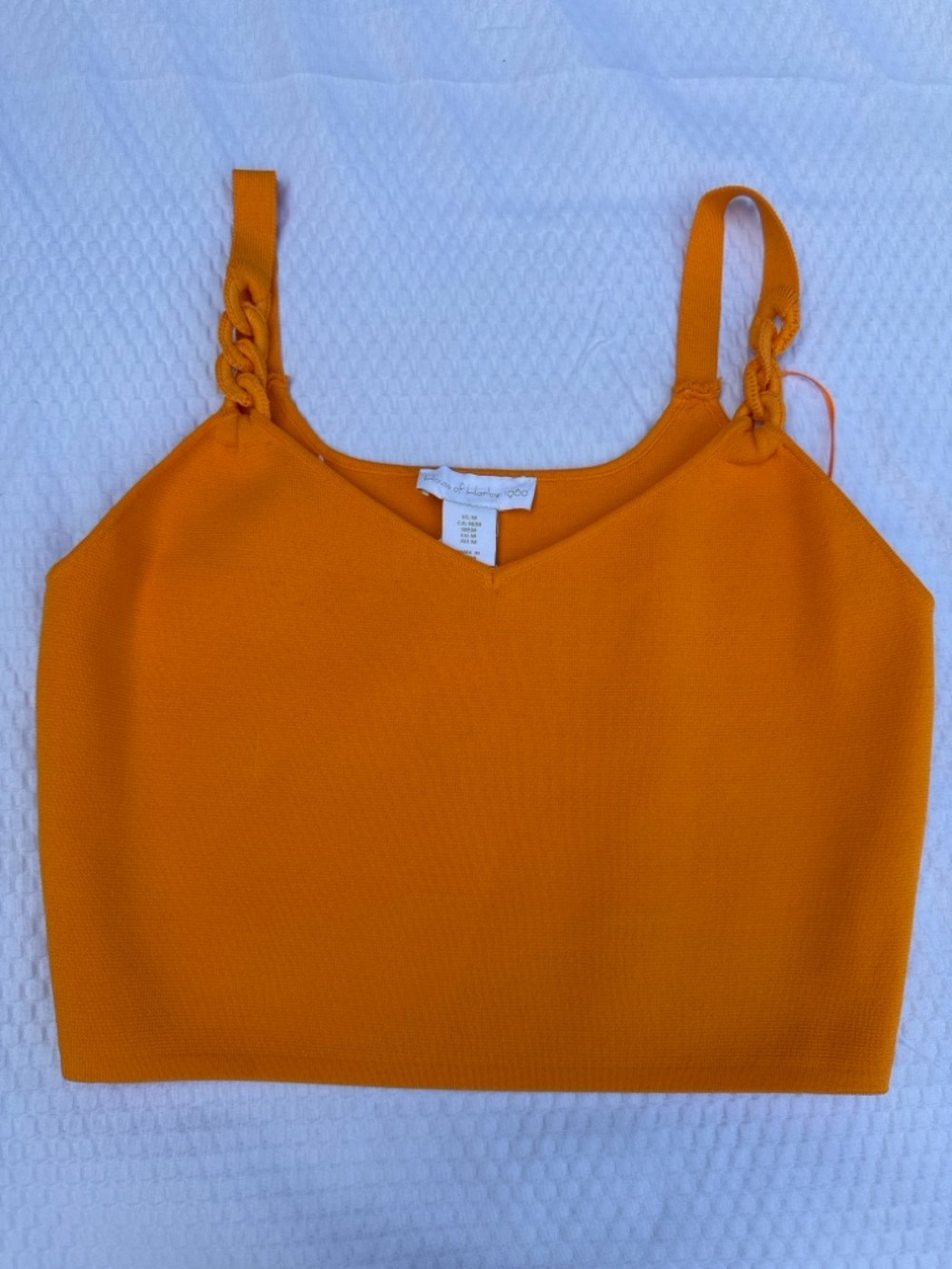 House of Harlow 1960 Braided Strap Cropped Top in Orange